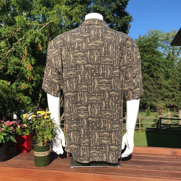 Timberland XL button up fish & hook print green - Picture 2 of 10